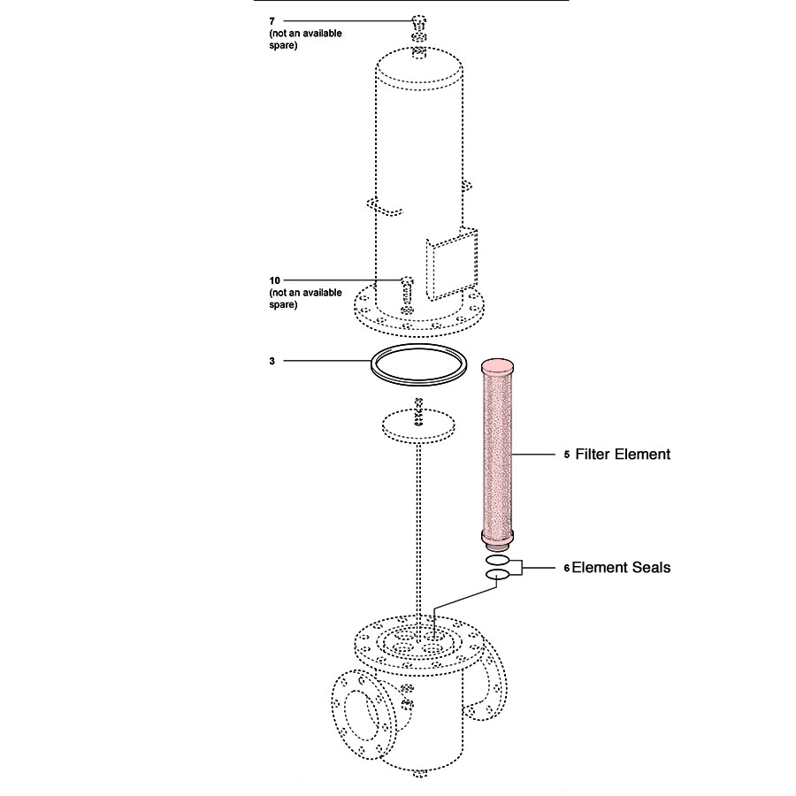 Spirax Sarco CSF16 Replacement Filter Element and Seals Illustration