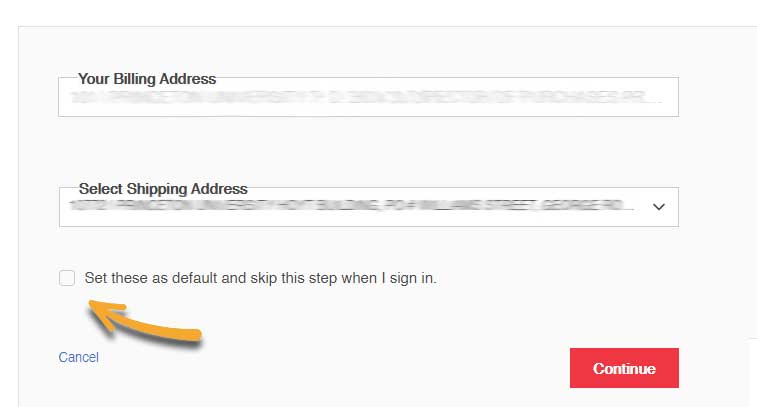 Select Address Screen